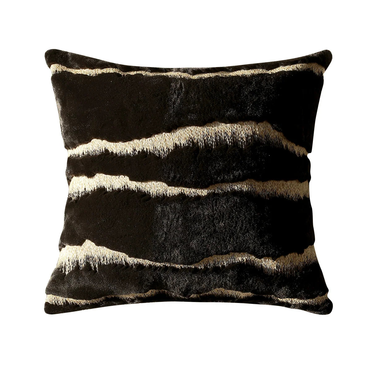 Throw Pillow Faux Fur Striped Soft Touch