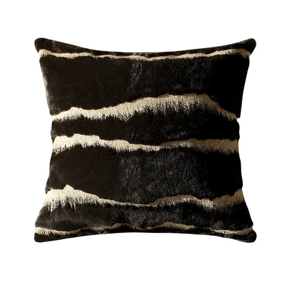 Throw Pillow Faux Fur Striped Soft Touch