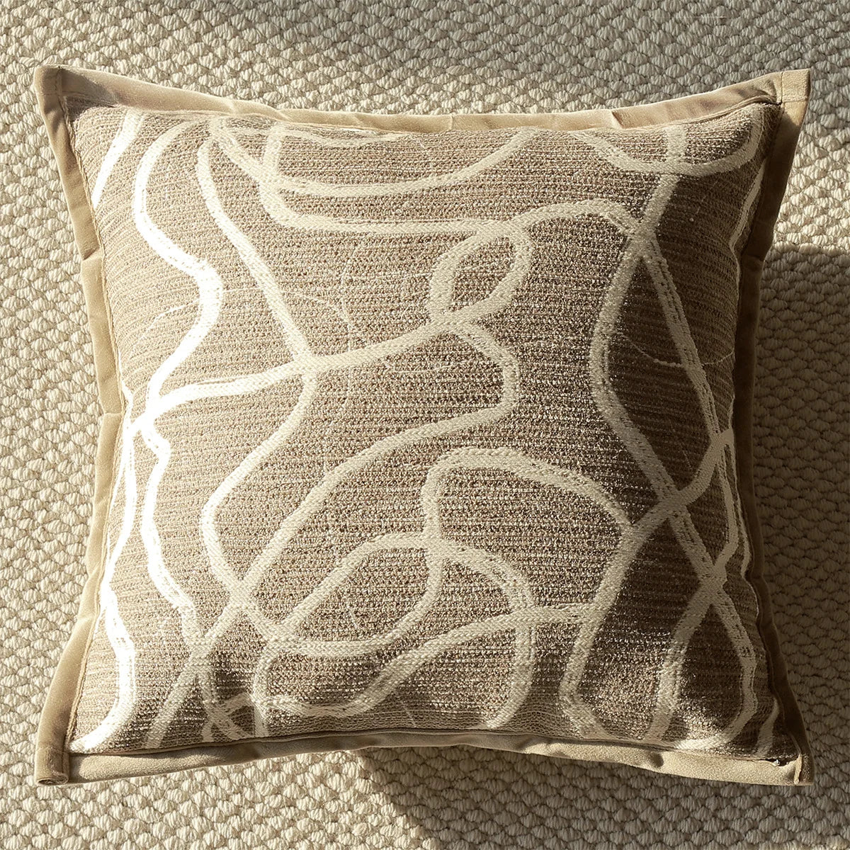 Throw Pillow Faux Fur Striped Soft Touch