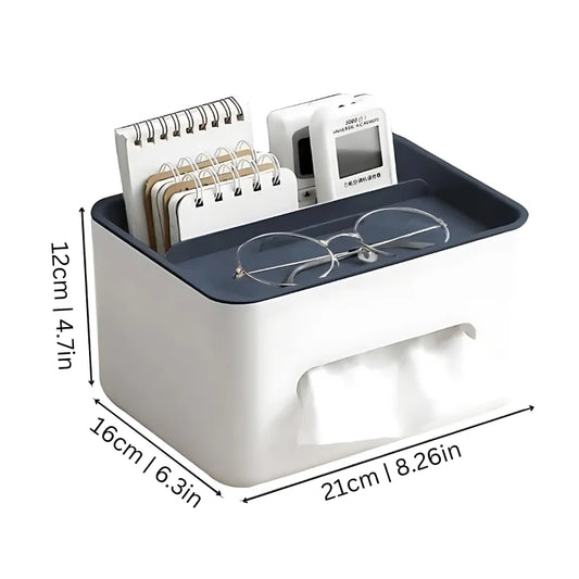 Tissue & Accessory Organizer Multi-Compartment Non-Slip Base