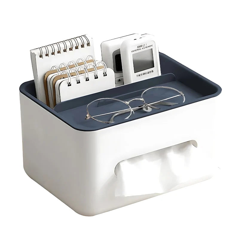 Tissue & Accessory Organizer Multi-Compartment Non-Slip Base