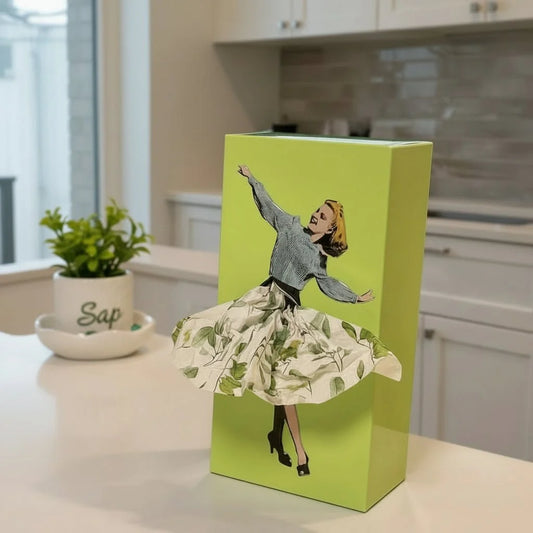 Tissue Box Flying Skirt Design Open Top Compact Shape