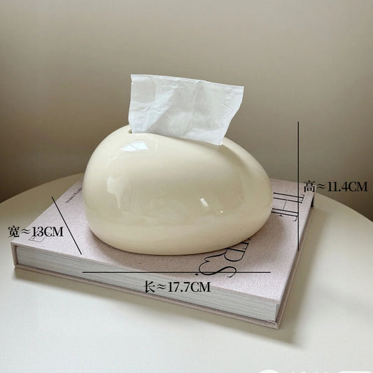 Tissue Box Holder Abstract Design Glossy Easy-Clean Finish