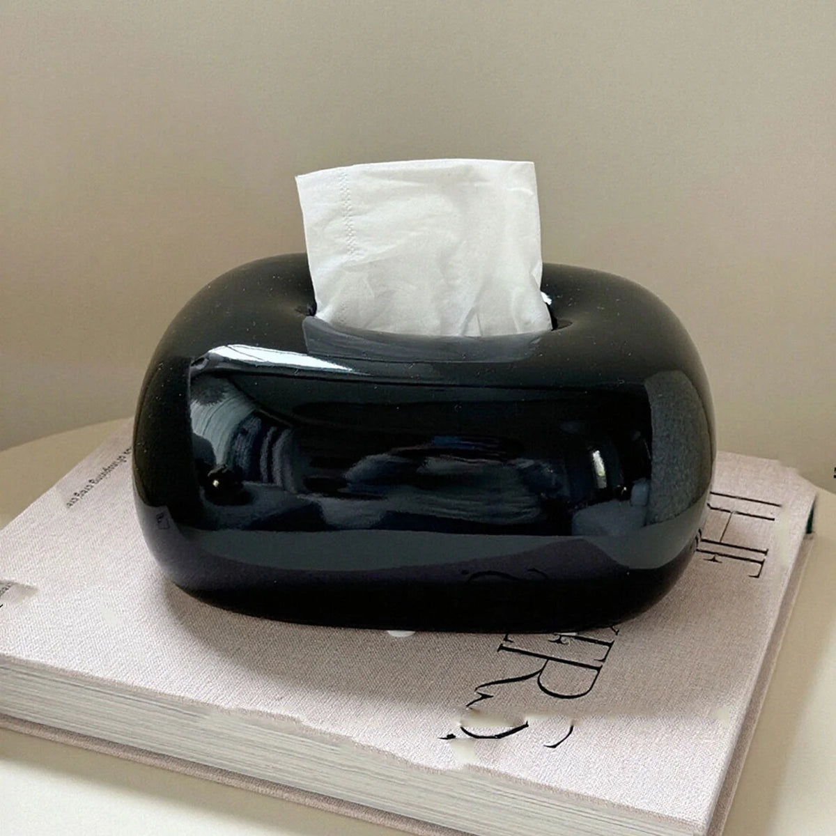 Tissue Box Holder Modern Abstract Design Glossy Finish