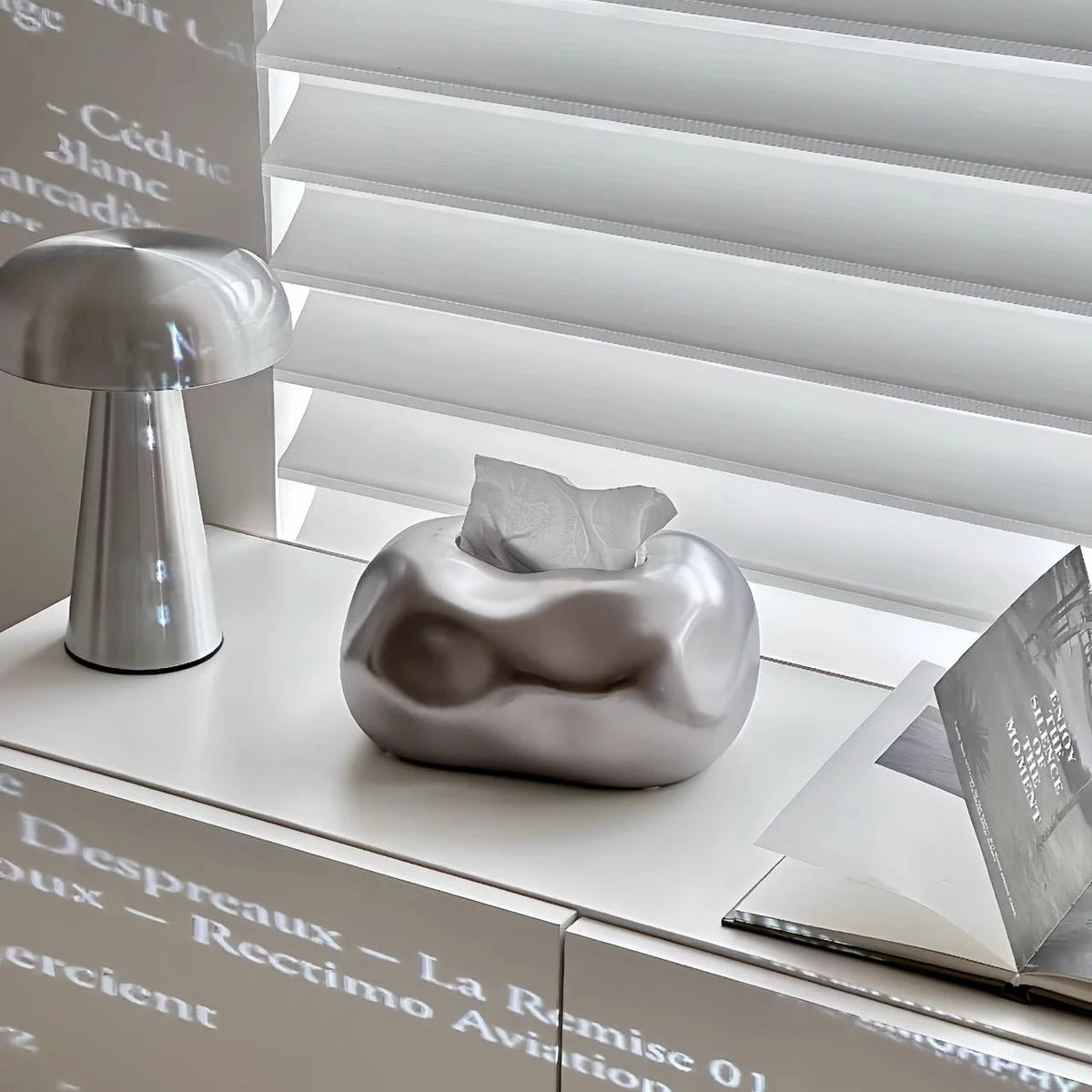 Tissue Box Holder Modern Abstract Smooth Finish