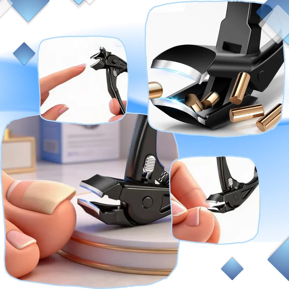 Toenail Clipper Extended Handle Stainless Steel Built-In Catcher & Nail Shaper Included