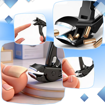 Toenail Clipper Extended Handle Stainless Steel Built-In Catcher & Nail Shaper Included