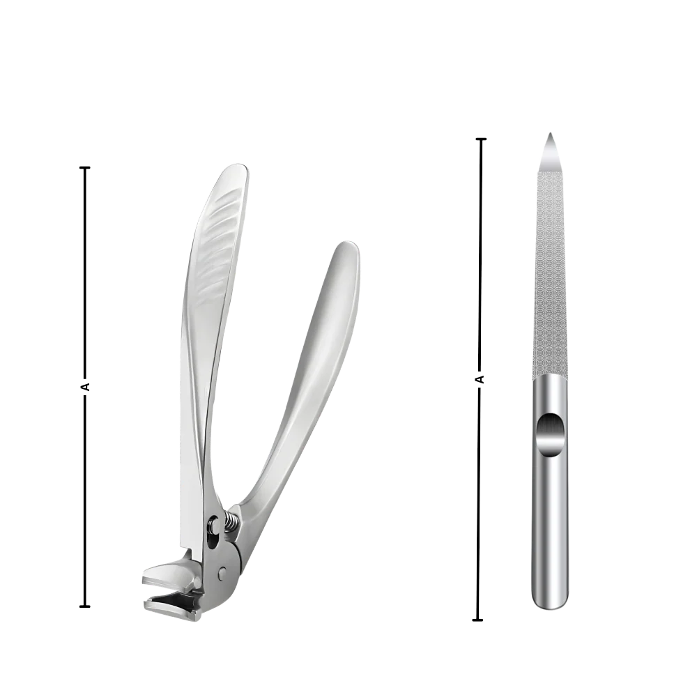 Toenail Clipper Extended Handle Stainless Steel Built-In Catcher & Nail Shaper Included