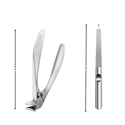 Toenail Clipper Extended Handle Stainless Steel Built-In Catcher & Nail Shaper Included