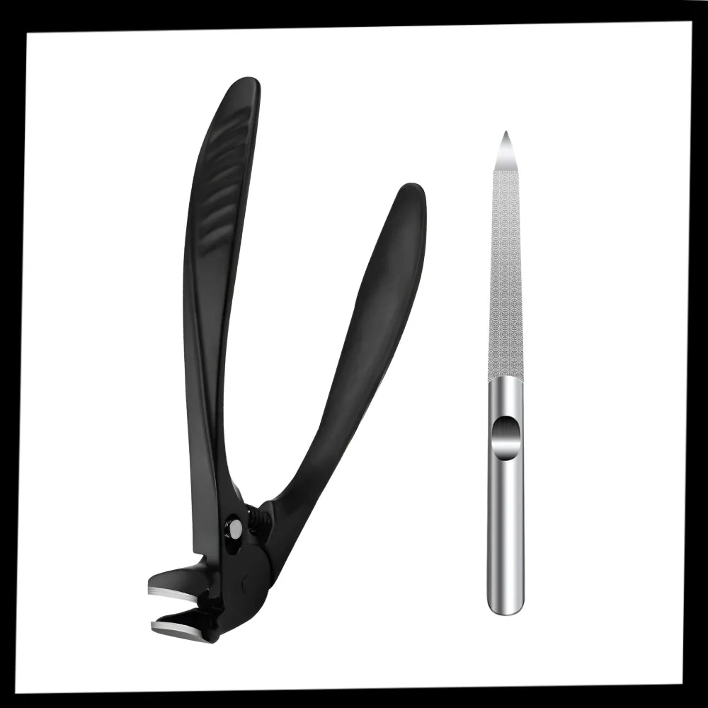 Toenail Clipper Extended Handle Stainless Steel Built-In Catcher & Nail Shaper Included