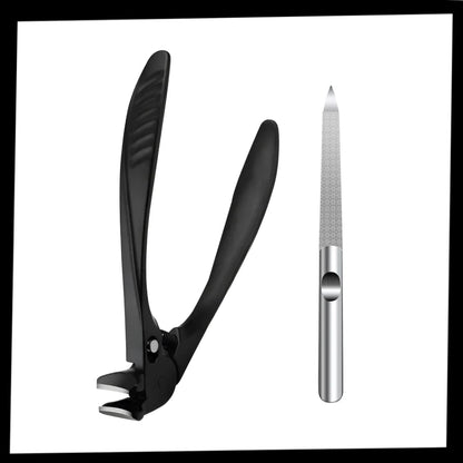 Toenail Clipper Extended Handle Stainless Steel Built-In Catcher & Nail Shaper Included