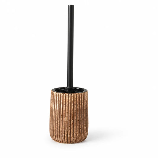 Toilet Brush Set Textured Ceramic Holder Floor Mounted