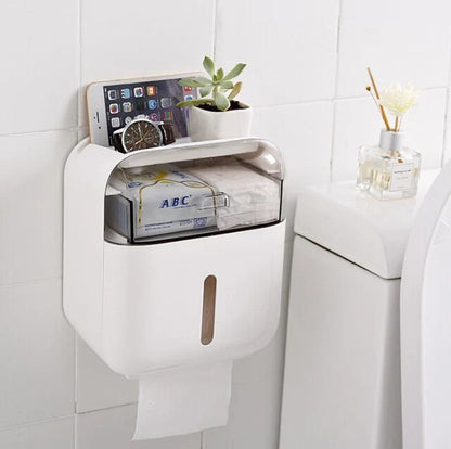 Toilet Paper Holder Waterproof Wall-Mounted Towel Storage