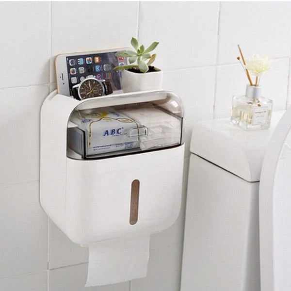Toilet Paper Holder Waterproof Wall-Mounted Towel Storage
