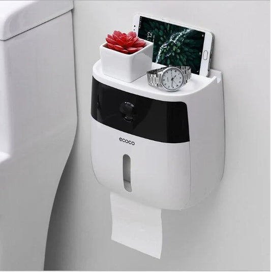 Toilet Paper Holder Waterproof Wall-Mounted Towel Storage
