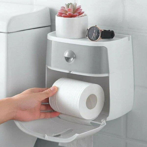 Toilet Paper Holder Waterproof Wall-Mounted Towel Storage