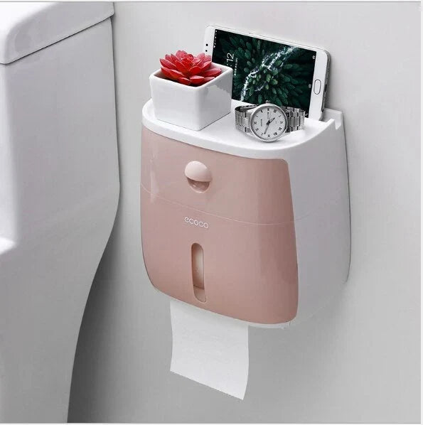 Toilet Paper Holder Waterproof Wall-Mounted Towel Storage