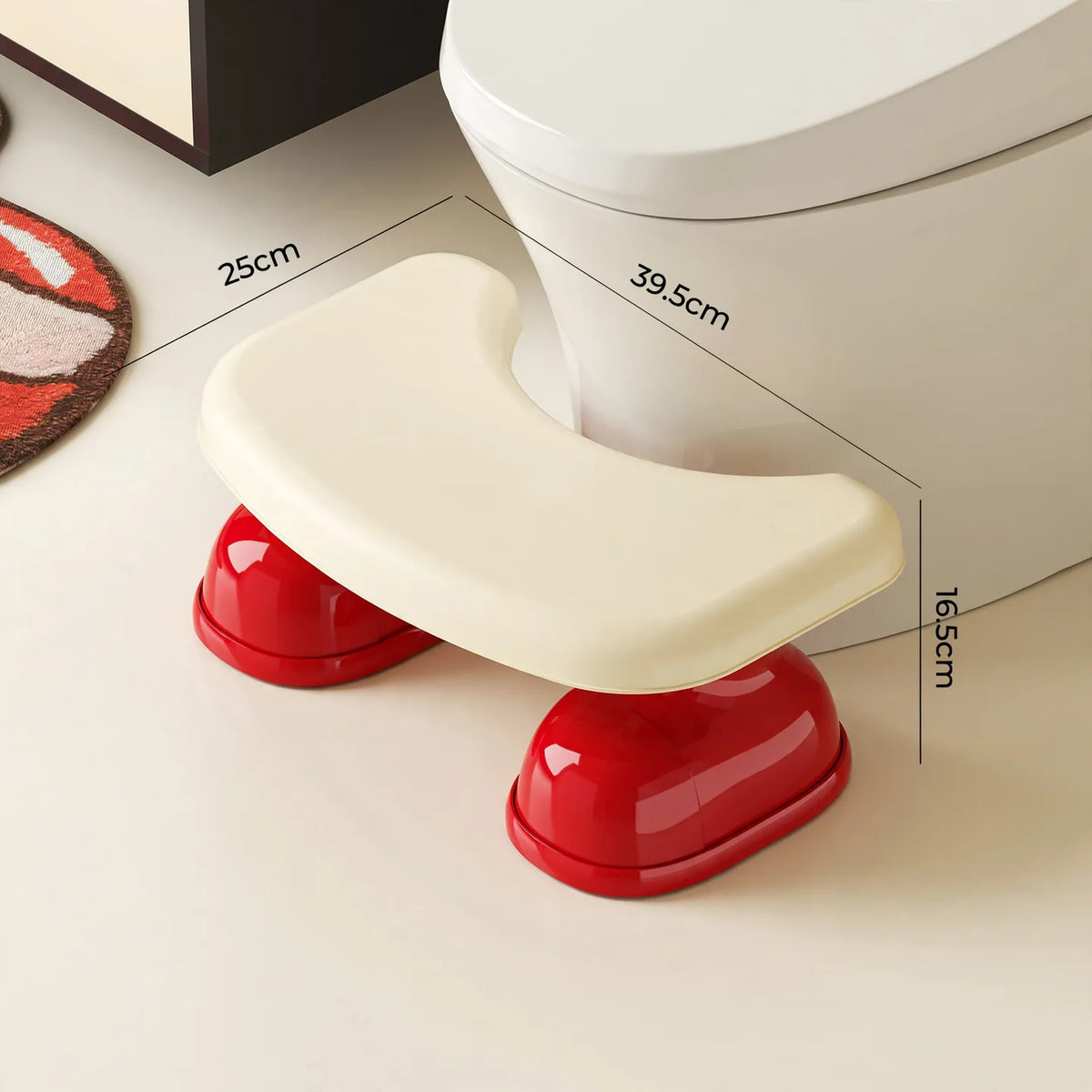 Toilet Stool PP Plastic Ergonomic Space-Saving