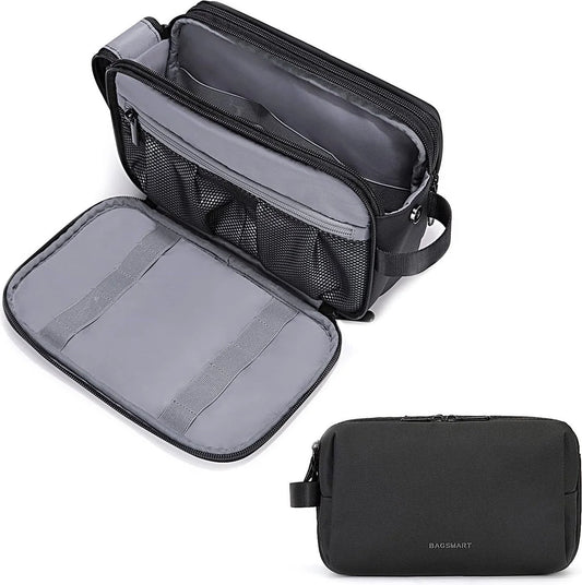 Toiletry Bag Double Zipper Multiple Pockets Water-Repellent Front