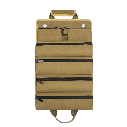 Tool Roll Organizer Water-Resistant Oxford Fabric Removable Pockets