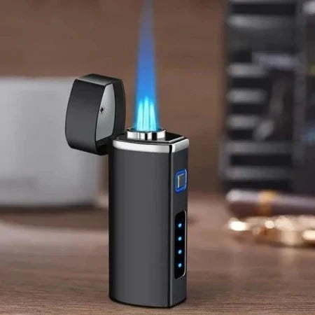 Torch Lighter Windproof Triple-Jet USB Rechargeable Metal Body