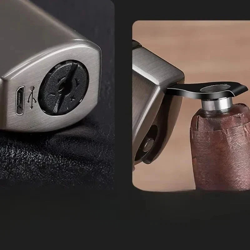 Torch Lighter Windproof Triple-Jet USB Rechargeable Metal Body