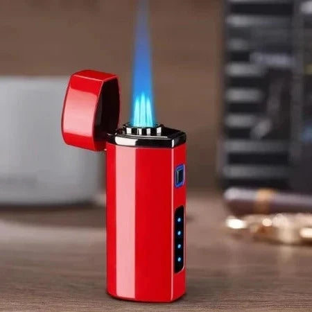 Torch Lighter Windproof Triple-Jet USB Rechargeable Metal Body