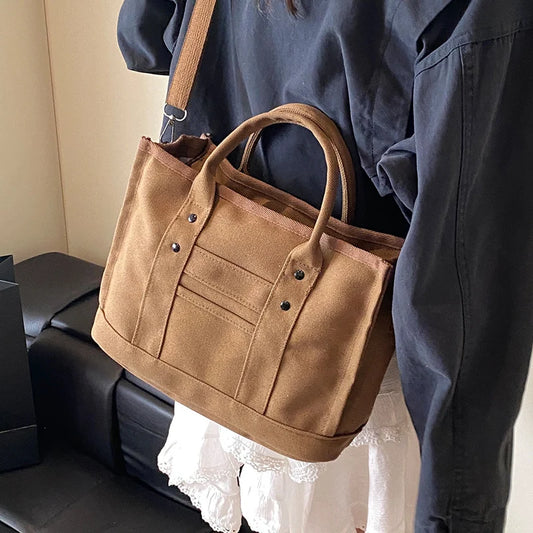Tote Bag Canvas Durable Spacious Adjustable Shoulder Strap