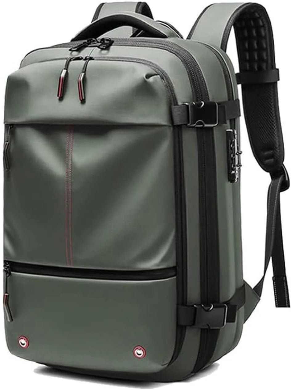 Travel Backpack Vacuum Valve Compression & Anti-Theft Lock