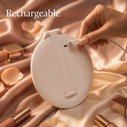 Travel Makeup Mirror 5x Magnification Dimmable LED USB Rechargeable