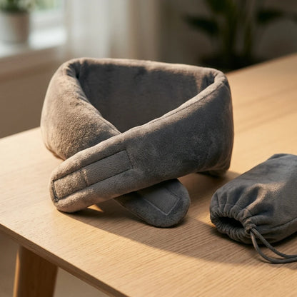 Travel Neck Pillow Adjustable Wrap-Style Microfleece & Microsuede