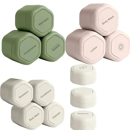 Travel Toiletry Jars BPA-Free Silicone Leakproof Stackable