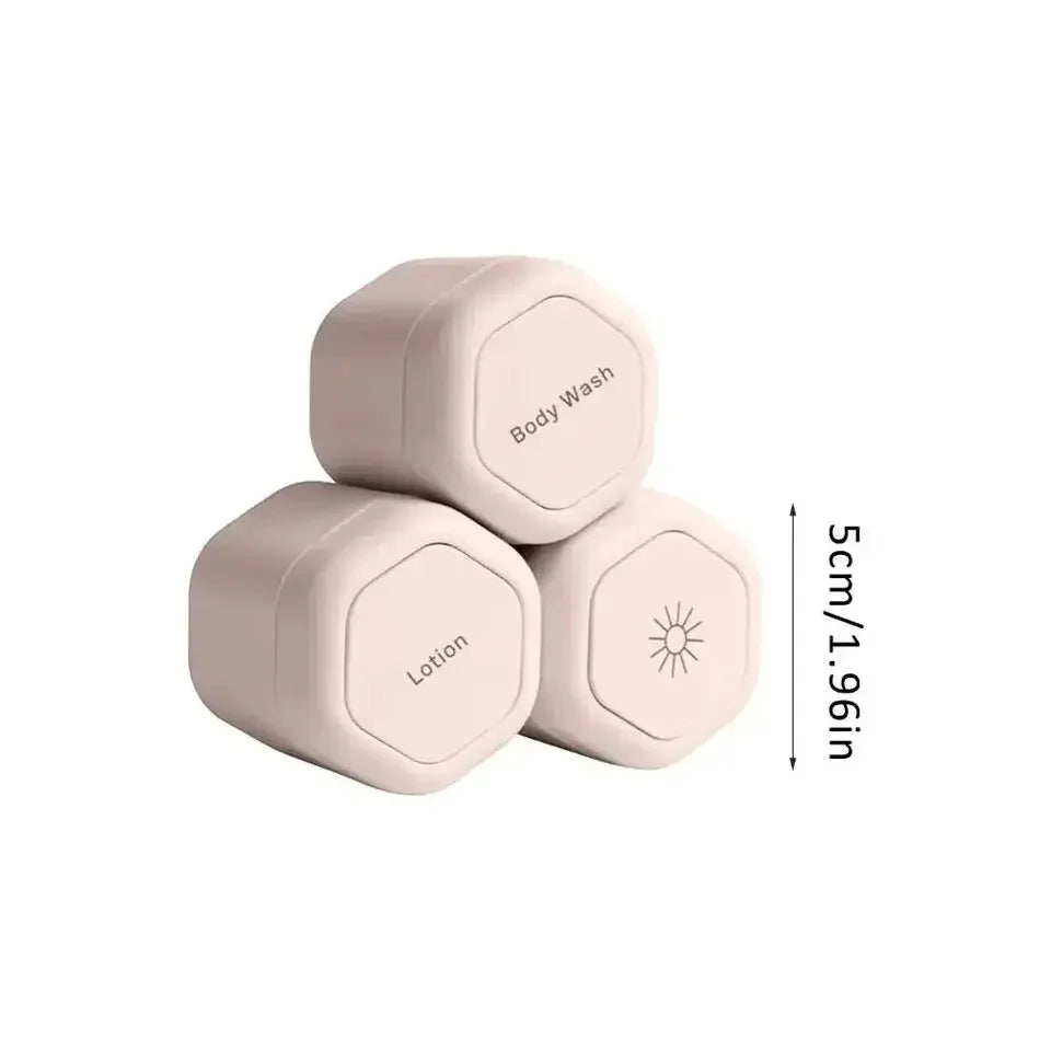 Travel Toiletry Jars BPA-Free Silicone Leakproof Stackable