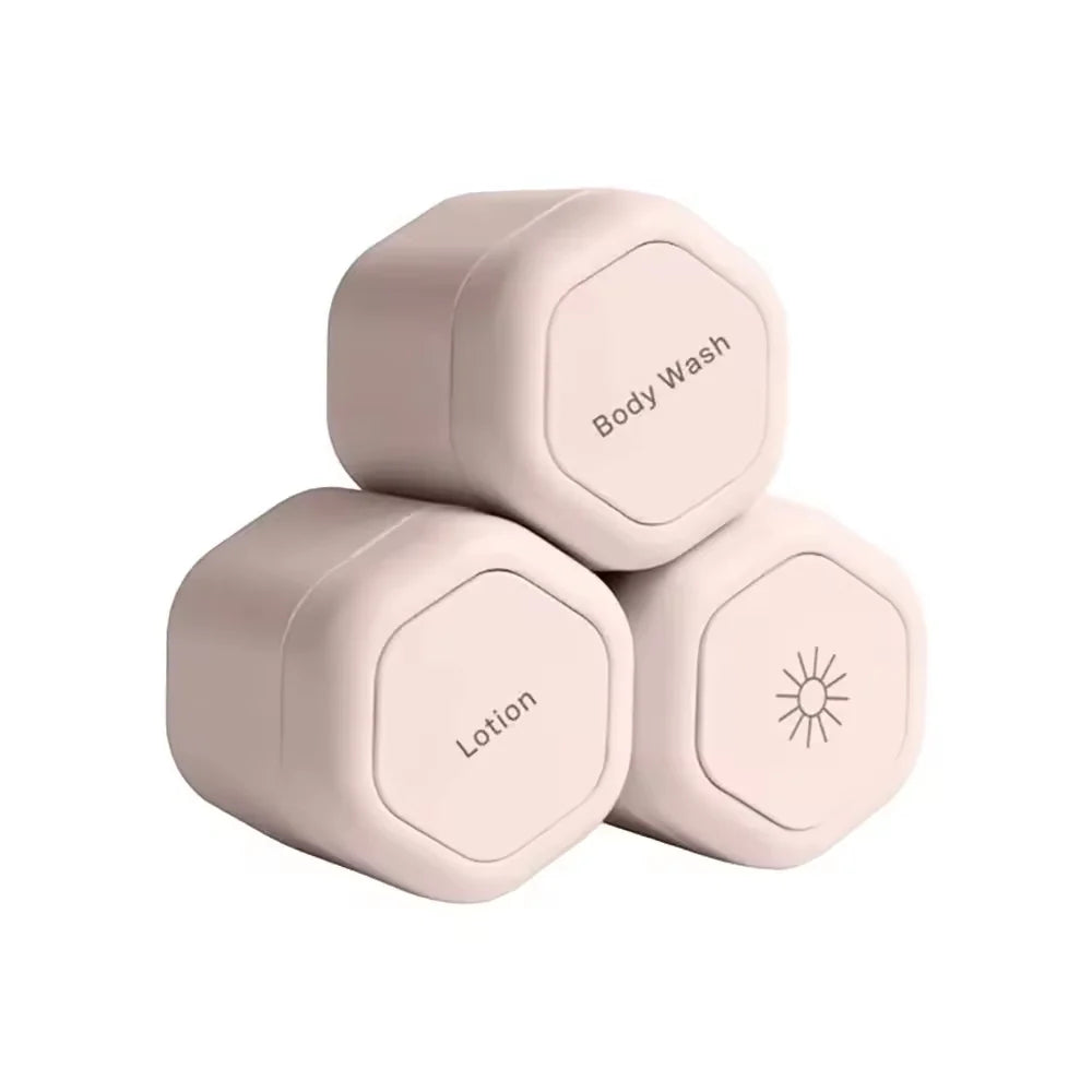 Travel Toiletry Jars BPA-Free Silicone Leakproof Stackable