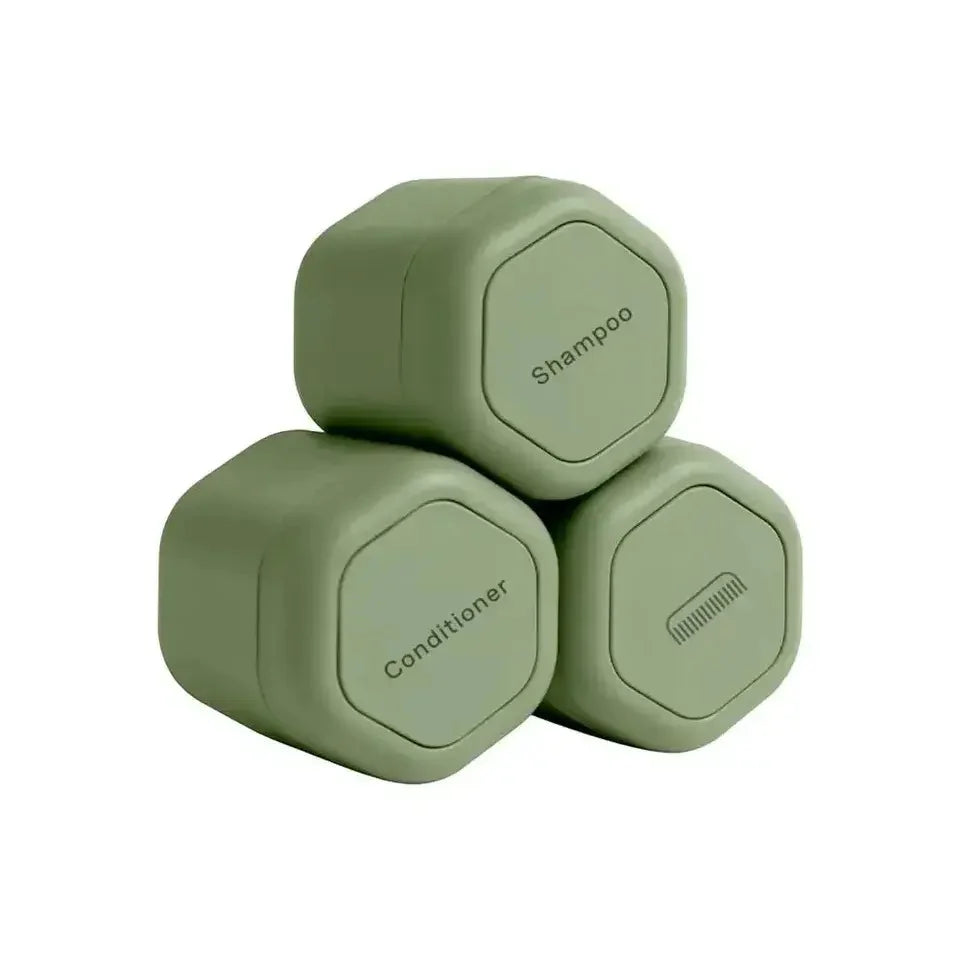 Travel Toiletry Jars BPA-Free Silicone Leakproof Stackable