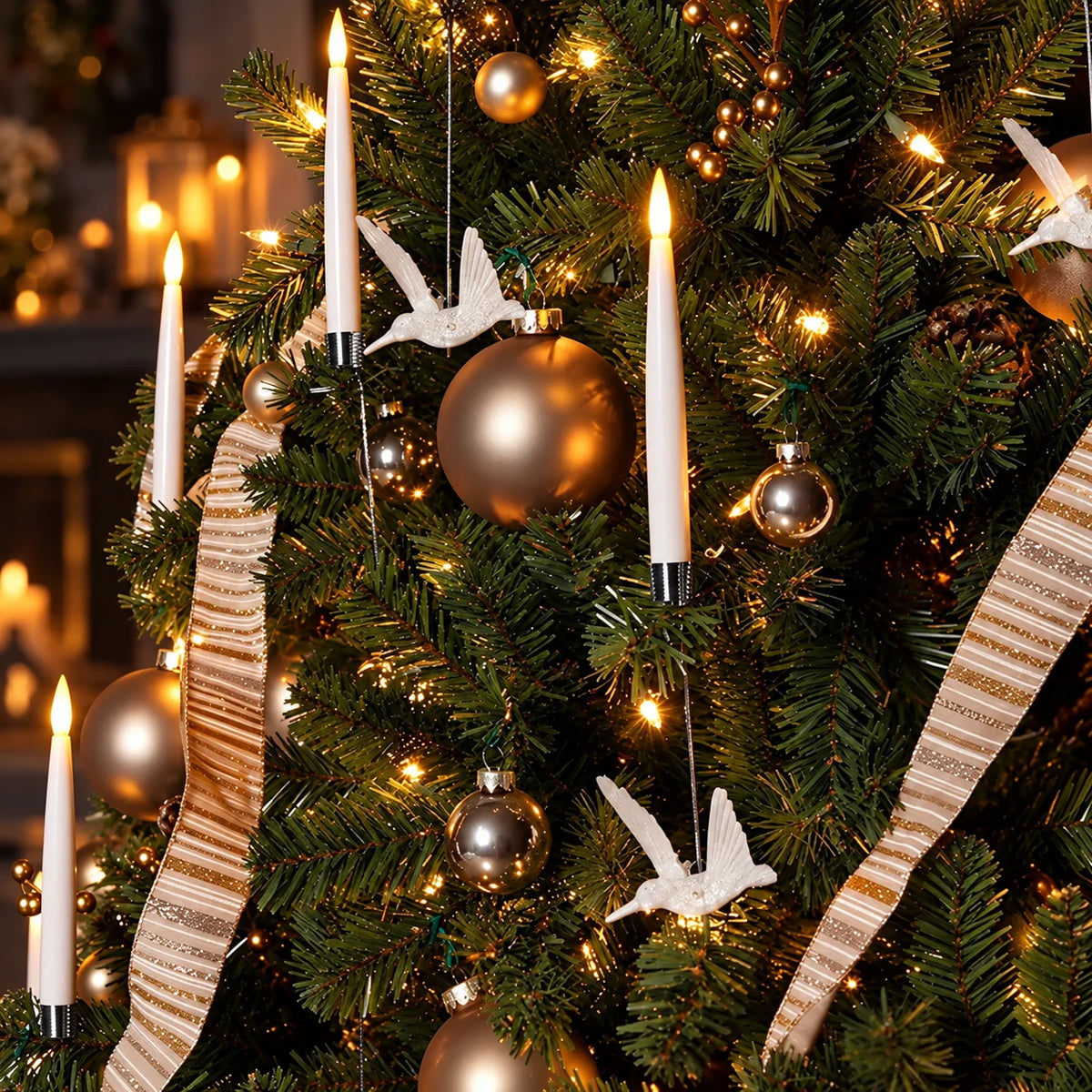 Tree Candle Set Flameless Battery Operated Remote & Timer