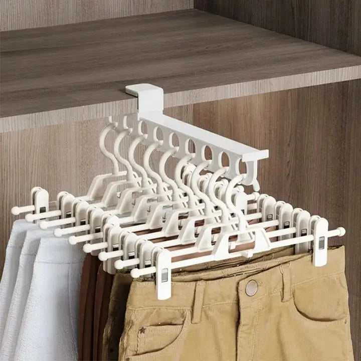 Trouser Hanger Retractable Space-Saving Adhesive Mounting