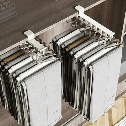 Trouser Hanger Retractable Space-Saving Adhesive Mounting