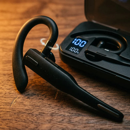 Trucker Bluetooth Headset Dual Mic Noise-Canceling 25-Hour Talk Time