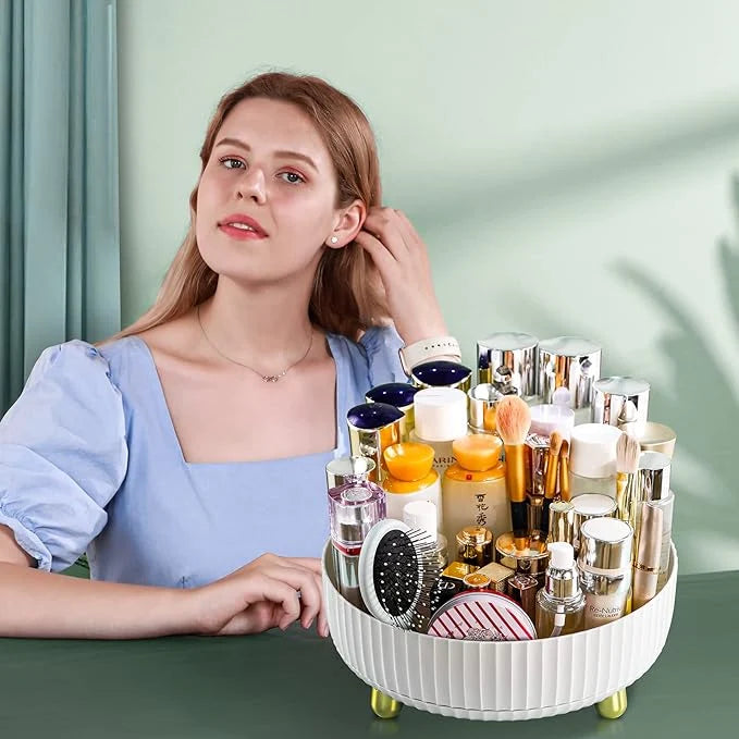 Turntable Organizer 360° Rotating Raised Edge Removable Tray