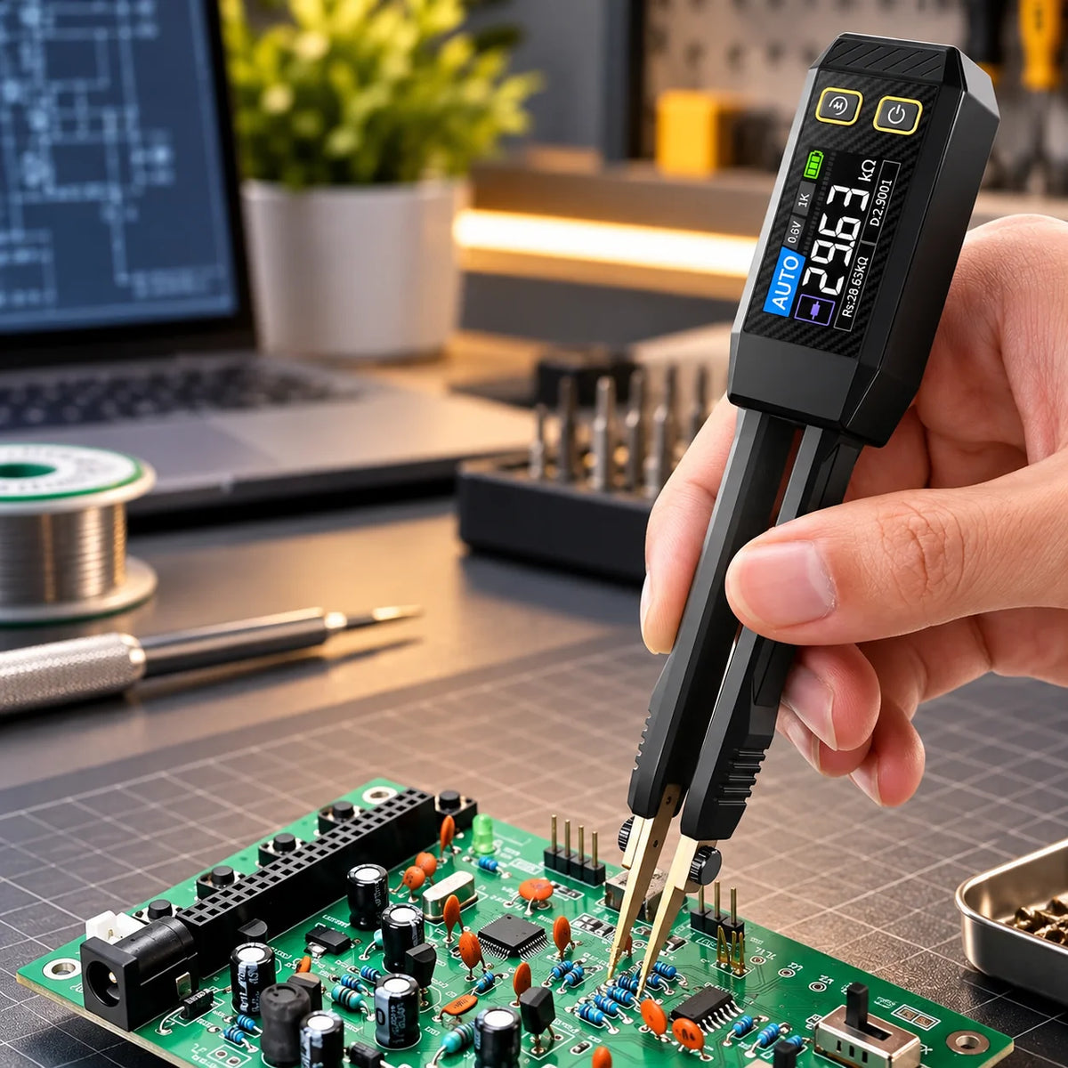 Tweezers Tester Auto-Detect ESR & Diode Readings