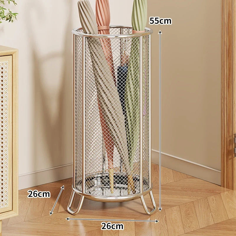 Umbrella Stand Metal Mesh Raised Ring Base Freestanding
