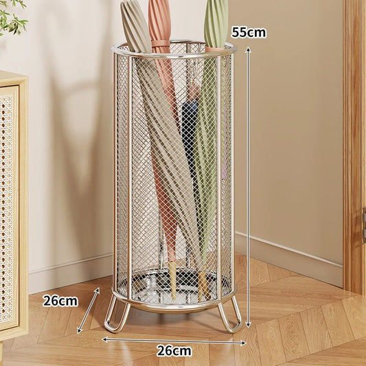 Umbrella Stand Metal Mesh Raised Ring Base Freestanding