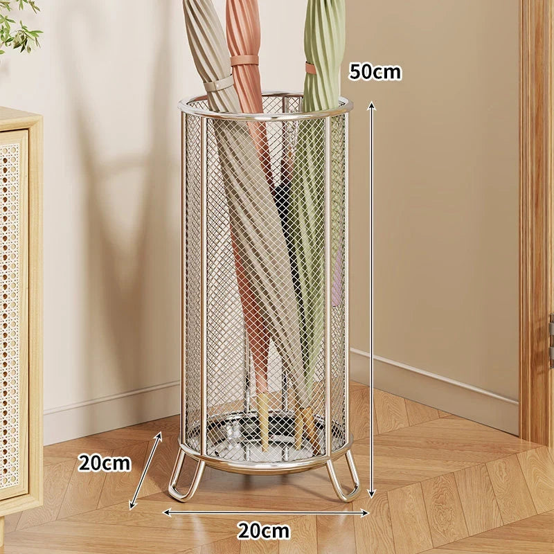 Umbrella Stand Metal Mesh Raised Ring Base Freestanding