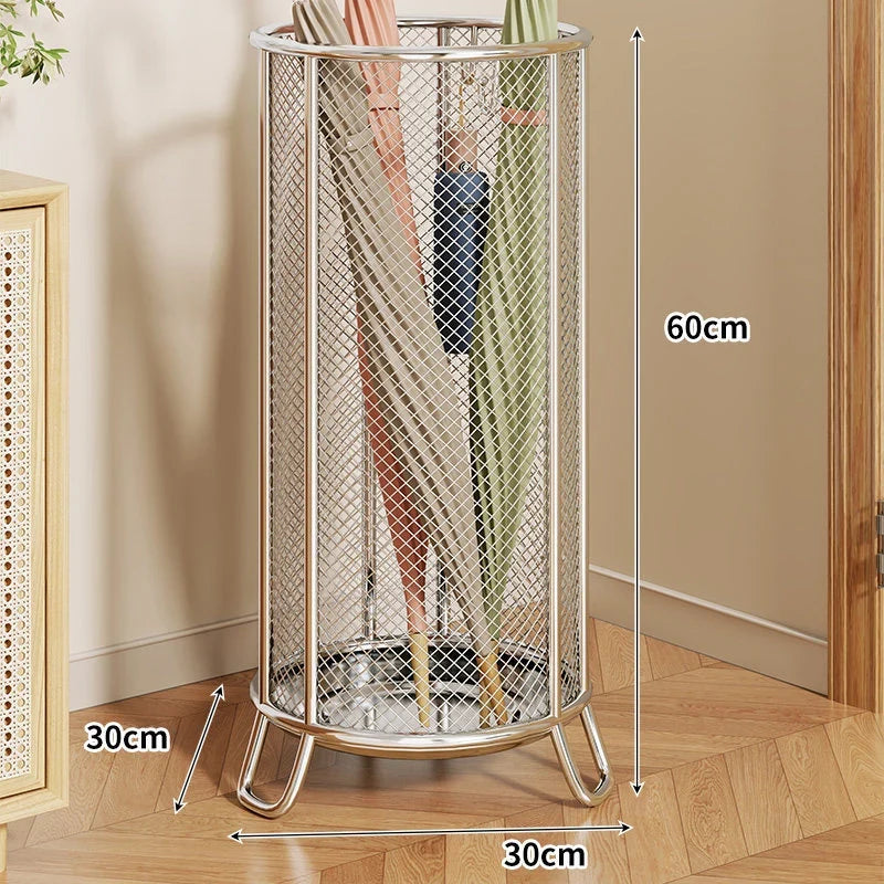 Umbrella Stand Metal Mesh Raised Ring Base Freestanding