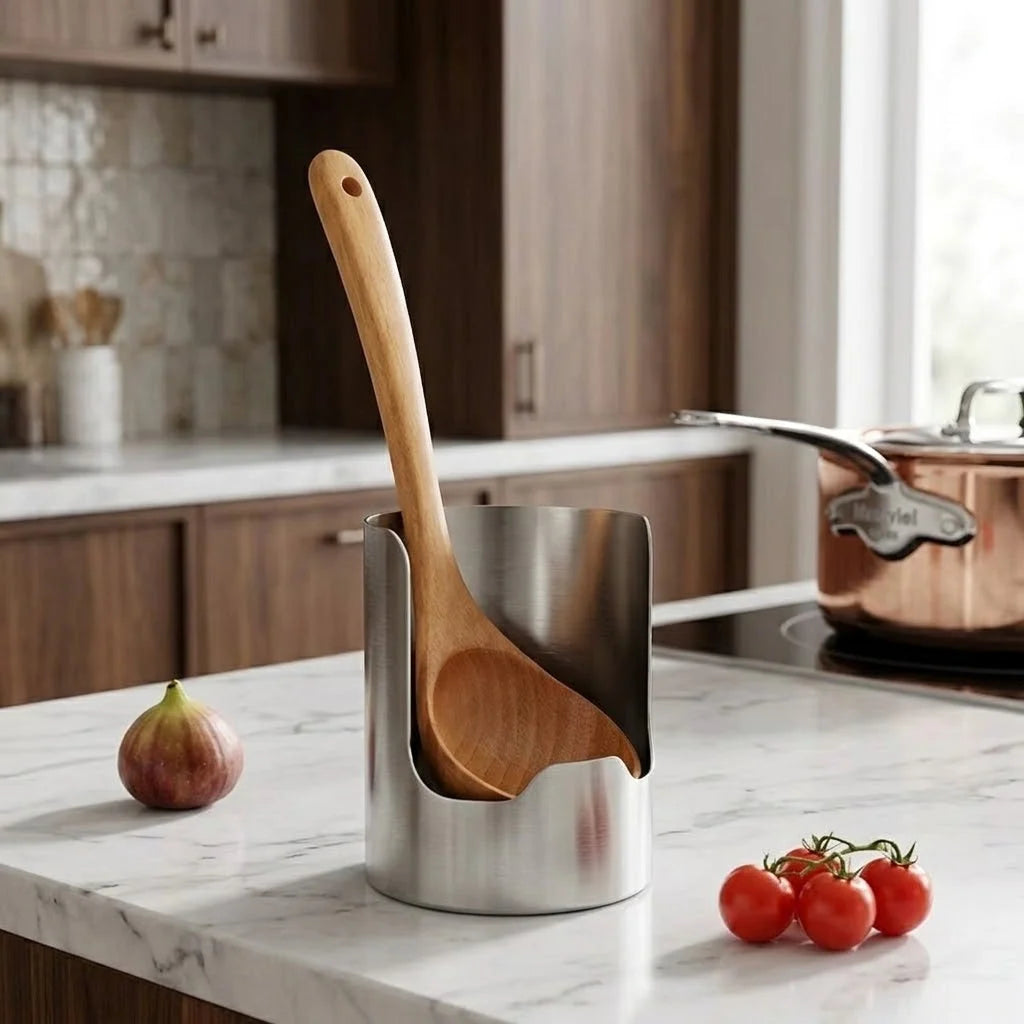 Utensil Holder Stainless Steel Space-Saving Vertical Design