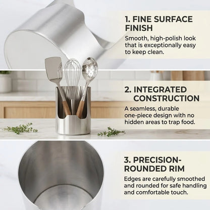 Utensil Holder Stainless Steel Space-Saving Vertical Design