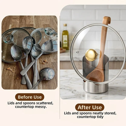 Utensil Holder Stainless Steel Space-Saving Vertical Design