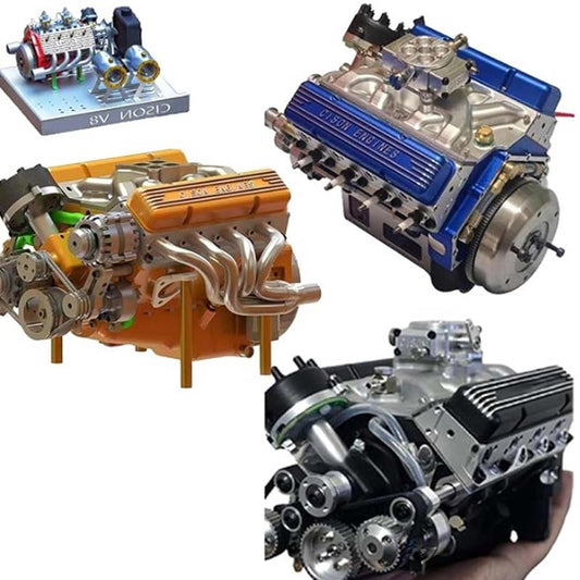 V8 Engine Model Kit Gasoline-Powered CNC-Machined Metal Components