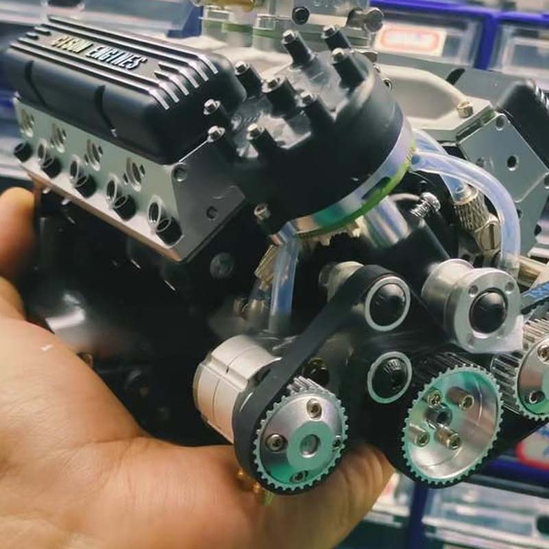 V8 Engine Model Kit Gasoline-Powered CNC-Machined Metal Components